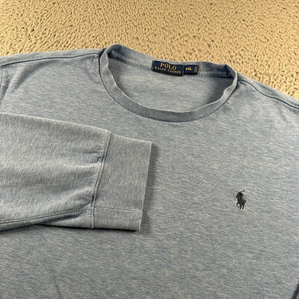 Polo Ralph Lauren Sweatshirt Mens XXL Light Blue Heather Pony‎ Crewneck